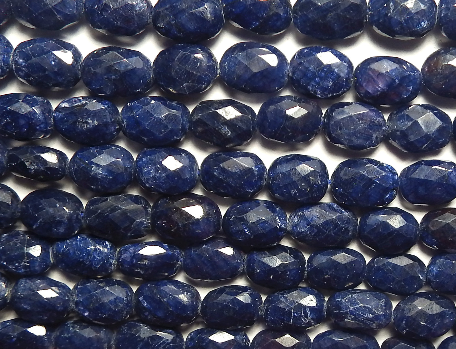15.5" Strand BLUE SAPPHIRE 9-11mm Faceted Oval Beads