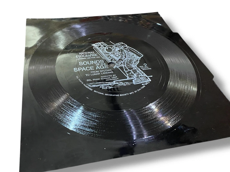 National Geographic Flexi-Disc Vinyl 7" Sounds Of The Space Age 1969 Mono 33 RPM - Image 2 of 3