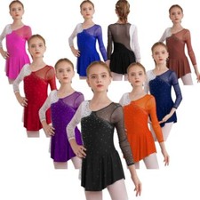 Girls Figure Skating Dress Ballet Dance Gymnastics Leotard Competition Dancewear
