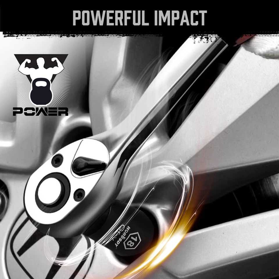 20Pc 1/2" Drive Deep Impact Socket Set Extension Bars Flexible Adapter 10-24mm - image 3 of 4