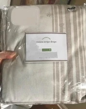Pottery Barn Riviera Stripe Drapes Set 2 Sandalwood 50x 96 Curtains Cotton New🦩
