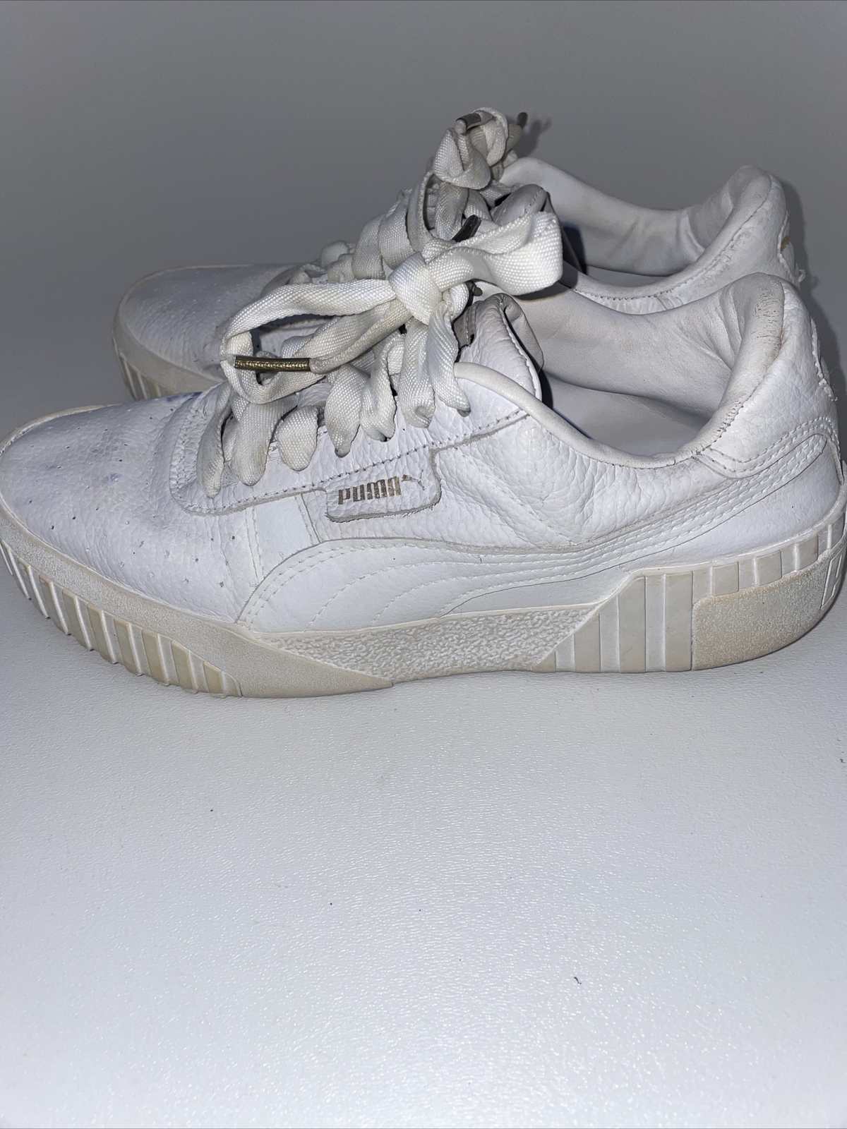 Puma Cali 369155-01 Leather Sneakers, Women's Size 7, White thumbnail 6