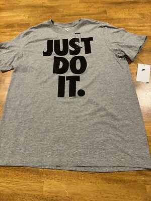 Nike Mens Big Just Do It Training T-shirt Large Gray DX1987 063