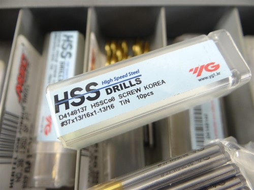 HUOT NUMBER DRILL INDEX CABINET LOADED WITH NEW & USED HSCO TiN COATED DRILLS - Imagen 12 de 24