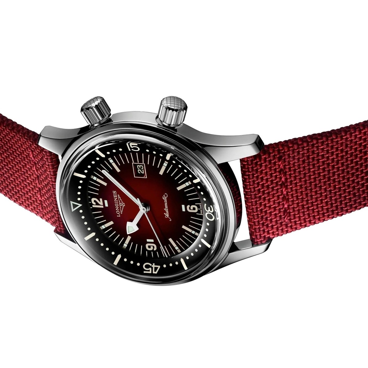 Longines Legend Diver Red Dial Automatic Mens Watch 36mm Ref#L3