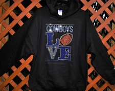 Cowboys football rhinestone hoodie sweatshirt S M L XL XXL 3X 4X 5X