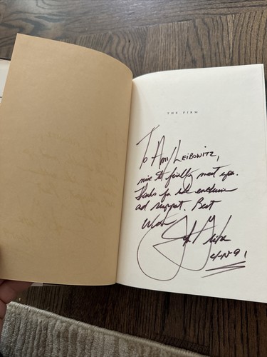 SIGNED & INSCRIBED The Firm by John Grisham 1st Ed 3rd Print HCDJ 1991 - Picture 14 of 17