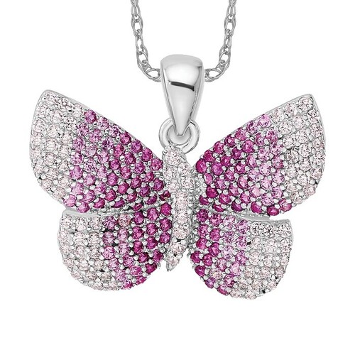 Collier Pendentif Halo Love Angel Wing – Zircone Cubique Plaqué Argent – 18 Pouces !