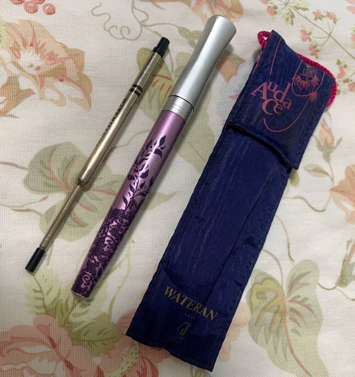 Waterman AUDACE Enchanted Garden Purple/Silver Ballpoint Pen wz
