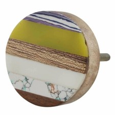 Set of 4 Wood Vintage Drawer Knobs Cabinet Handles Wardrobe Pulls