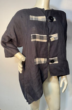 Louis Simon Linen Art To Wear Hi-lo Jacket One Size O/s Bin-q