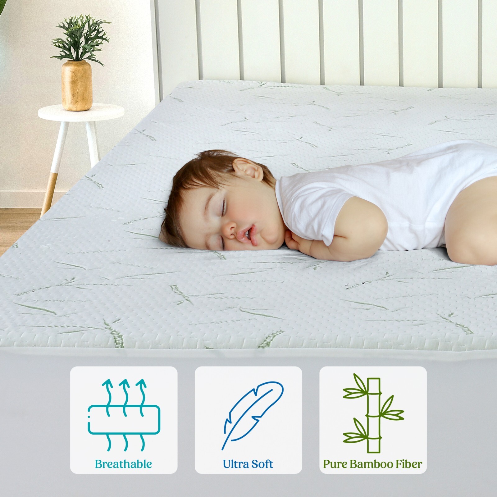 Bamboo Mattress Protector Hypoallergenic & Breathable Waterproof