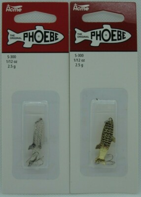 2  Acme Tackle PHOEBE Fishing Lures - 1/12 oz.- Gold & Silver