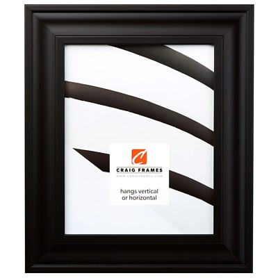 Craig Frames Contemporary Upscale, 2 Inch Wide Satin Mica Black Picture Frame