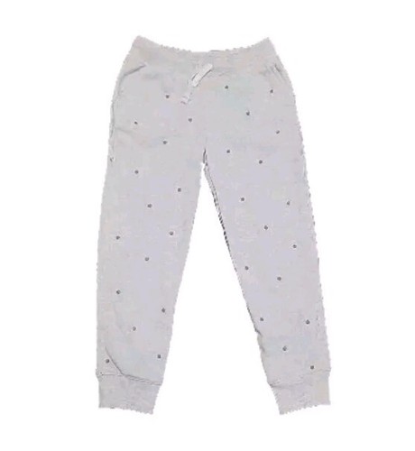 Oshkosh Bigosh Girls 6 6x Sweatpants Drawstring Joggers Gray Gold Polka-dot - Picture 2 of 18