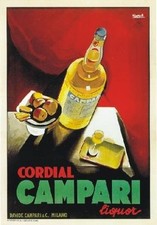 Vintage Werbeschild "1932 CORDIAL CAMPARI" WERBUNG, ADVERTISING, POSTER, REKLAME
