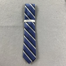 Perry Ellis Portfolio Tie Mens Silver Blue Abbott Stripe Necktie