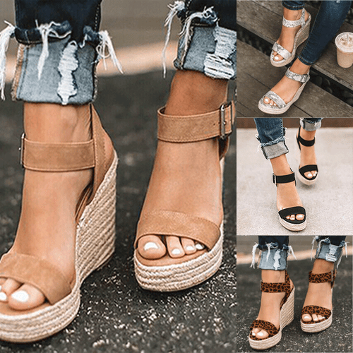Women Holiday Platform Wedge Espadrilles Sandals Summer Ankle Strap Shoes Size Women Holiday Platform Wedge Espadrilles Sandals Summer Ankle Strap Shoes Size