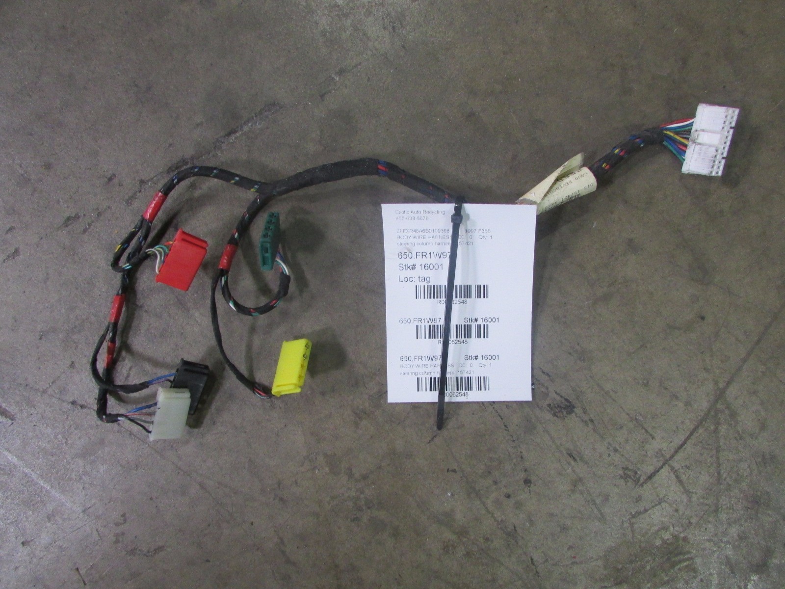 Ferrari 355, Steering Column Dash Wiring Harness, Used, P/N 157421