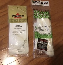 VINTAGE SENECA Wool Stretch Sport Socks 10-13 Wigwam Gobi Undersock 11-13