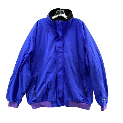 Vintage Helly Hansen Jacket Mens Large Blue Retro Bomber Y2K Fleece Lined 80's