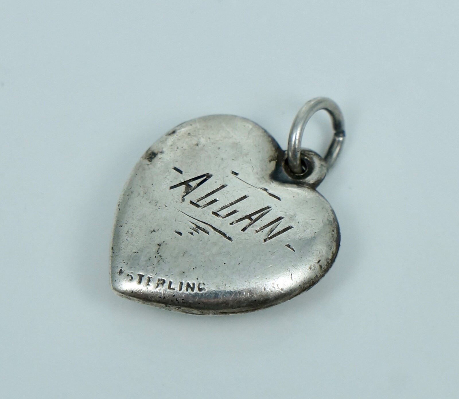 Vintage US Army Signal Corps Sterling Silver Puffy Heart Charm Pendant ...