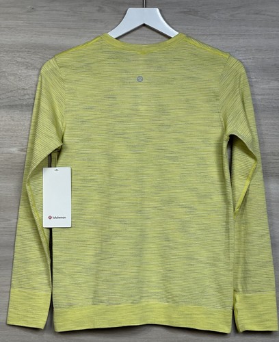 Lululemon Swiftly Relaxed Long Sleeve Size 6 💛 Chroma Stripe Sonic Yellow 05459 - Picture 2 of 5
