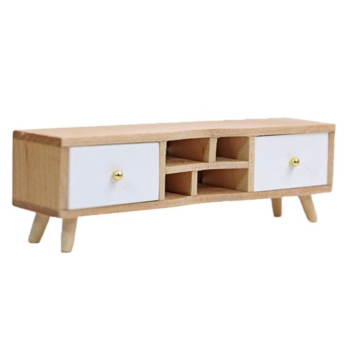 Simulation TV Cabinet Miniature Wooden Chest Rustic TV Cabinet - Picture 7 of 12