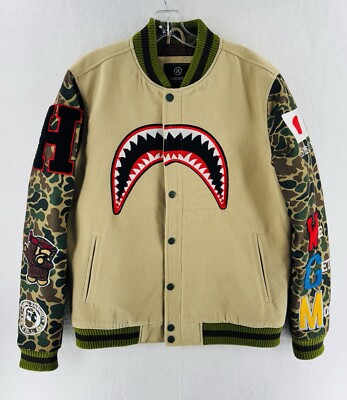 Hudson Outerwear We Killed Ape Jacket Men's M We Get Money Camo Varsity  Patches