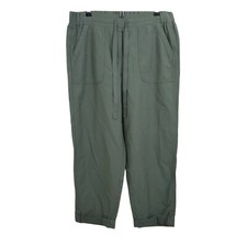 Talbots Pants Casual Cropped Pull On Green Military Utility NWT Size 4