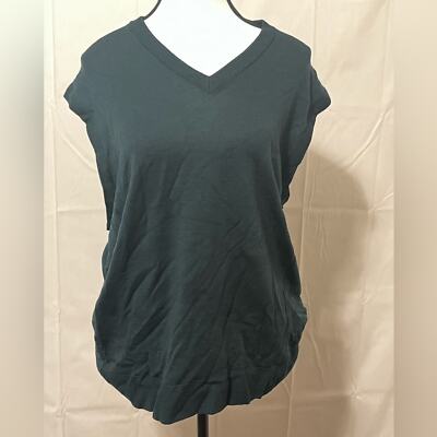 Tekau Women's 2X Green Sleeveless Pullover Knit Sweater Vest New Zealand Wool