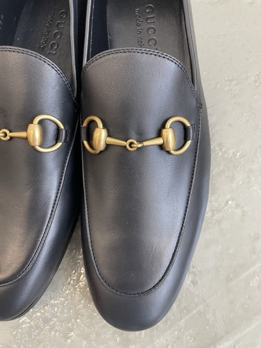 Authentic GUCCI MENS Jordaan Horsebit Black Leather Slip On Loafers Sz 7UK - Picture 3 of 14