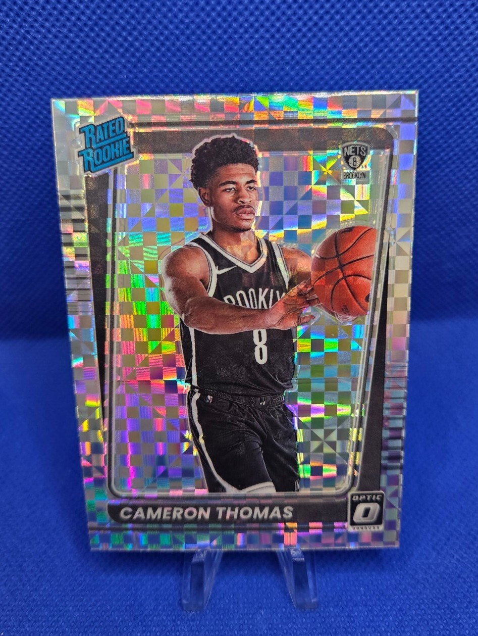2021-22 Donruss Optic #153 Cameron Thomas RC SP Checkerboard Prizm Nets RARE