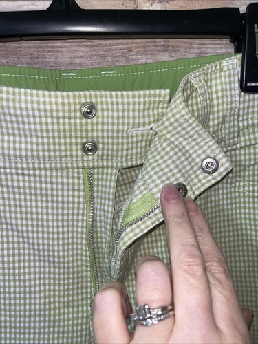 Bogner Women's Green White Athletic Pants Unlined Gingham Check Size 8 Long - Picture 8 of 11