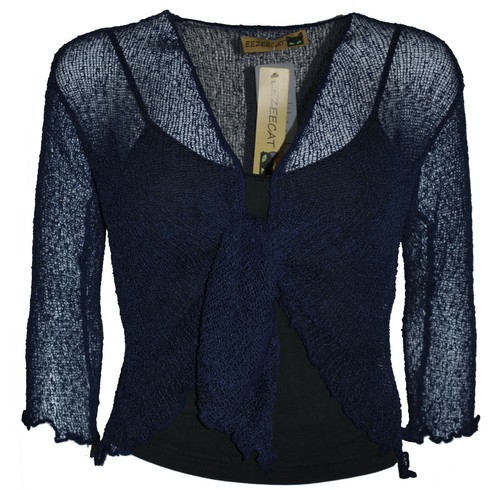 UK Ladies 3/4 Sleeve Lace Crochet Knit 