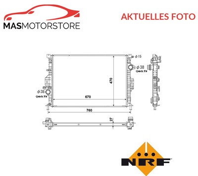 KÜHLER WASSERKÜHLER MOTORKÜHLER NRF 53812 P NEU OE QUALITÄT