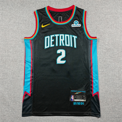 #ad NBA 2026 New Detroit Pistons #2 Outdoor Classic Black Basketball Jersey $46.88