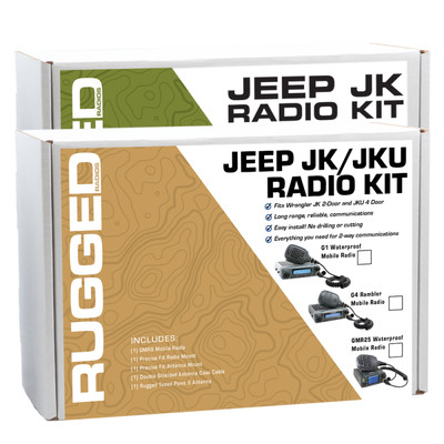 Rugged Radios Fits 07-10 JK(2D) / 07-19 JKU(4D) 2-Way GMRS Radio Kit / 25 Watt -