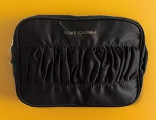 Dolce Gabbana Clutch Make Up Bag Black Satin