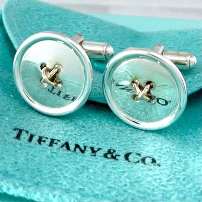 Tiffany & Co. Button Cufflinks Sterling silver 925/ Gold 750