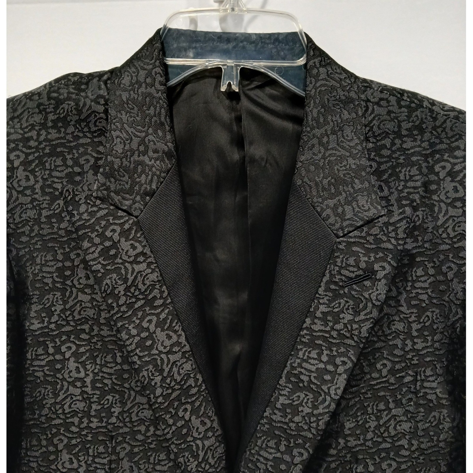 Lanvin Men's Black Jacquard Silk Tuxedo Dinner Jacket Blazer Sz EU48 8R US38