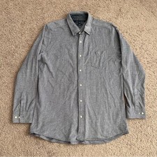 Tommy Hilfiger Slim Fit Knit Gray Blue Button Down Shirt Mens XL