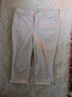 SIZE 14W LIZ CLAIBORNE Elastic Waist White Capri Jeans INVPV3921 — photo 2