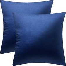 2 Pack 18x18 Pillow Cover Velvet Pillow 18" x 18" Pack of 2 Navy Blue Velvet