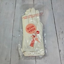 Vintage Fownes Nylo Mis Aris Women's White Gloves One Size 100 Nylon NEW