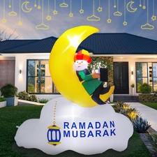 5ft Ramadan Decorations Inflatable Outdoor LED Lights Eid Mubarak Yard Garden