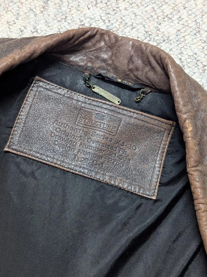 vintage 1990s bomber jacket MAD MAX brown leather L broke-in PATINA motorcycle - Image 4 of 4