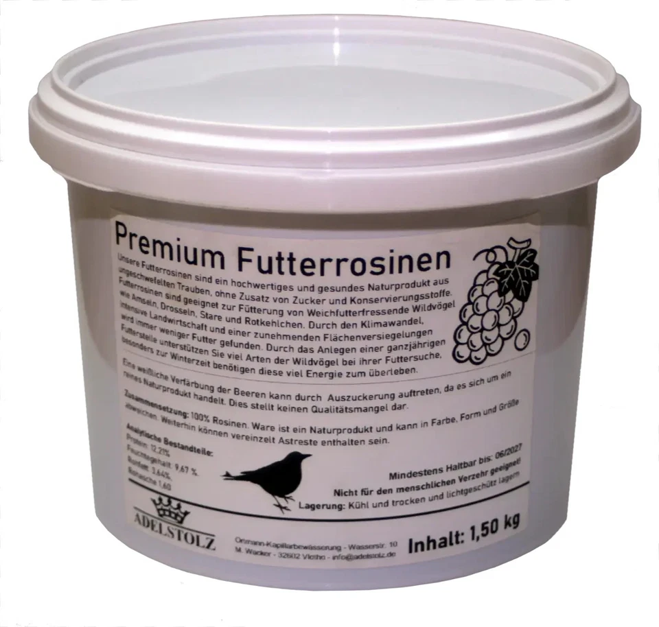 Rinderfett inkl. Futterrosinen Wildvogel Futtermittel Rindertalg mit Rosinen - Bild 3 von 4
