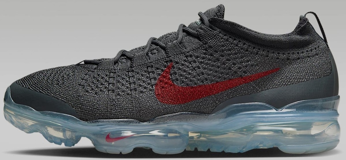 Nike Air VaporMax 2023 Flyknit Dark Grey Gym Red for Sale