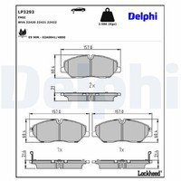Bremsbelagsatz Scheibenbremse Delphi LP3293 FüR Hyundai H350 Bus Crdi